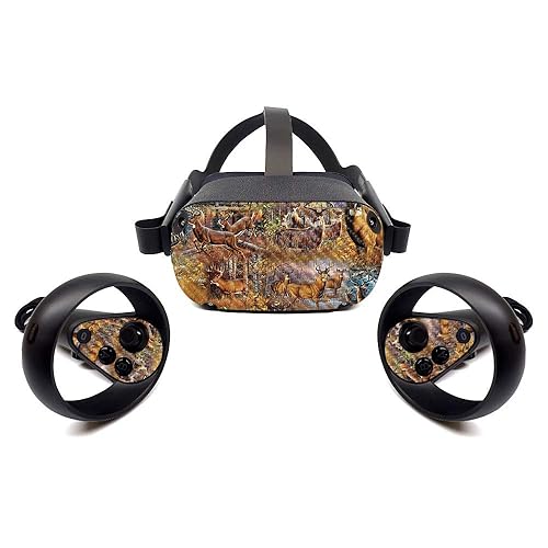 MightySkins Carbon Fiber Skin for Oculus Quest - Deer Pattern | Protective, Durable Textured Carbon Fiber Finish | Easy to Apply, Remove, and Change