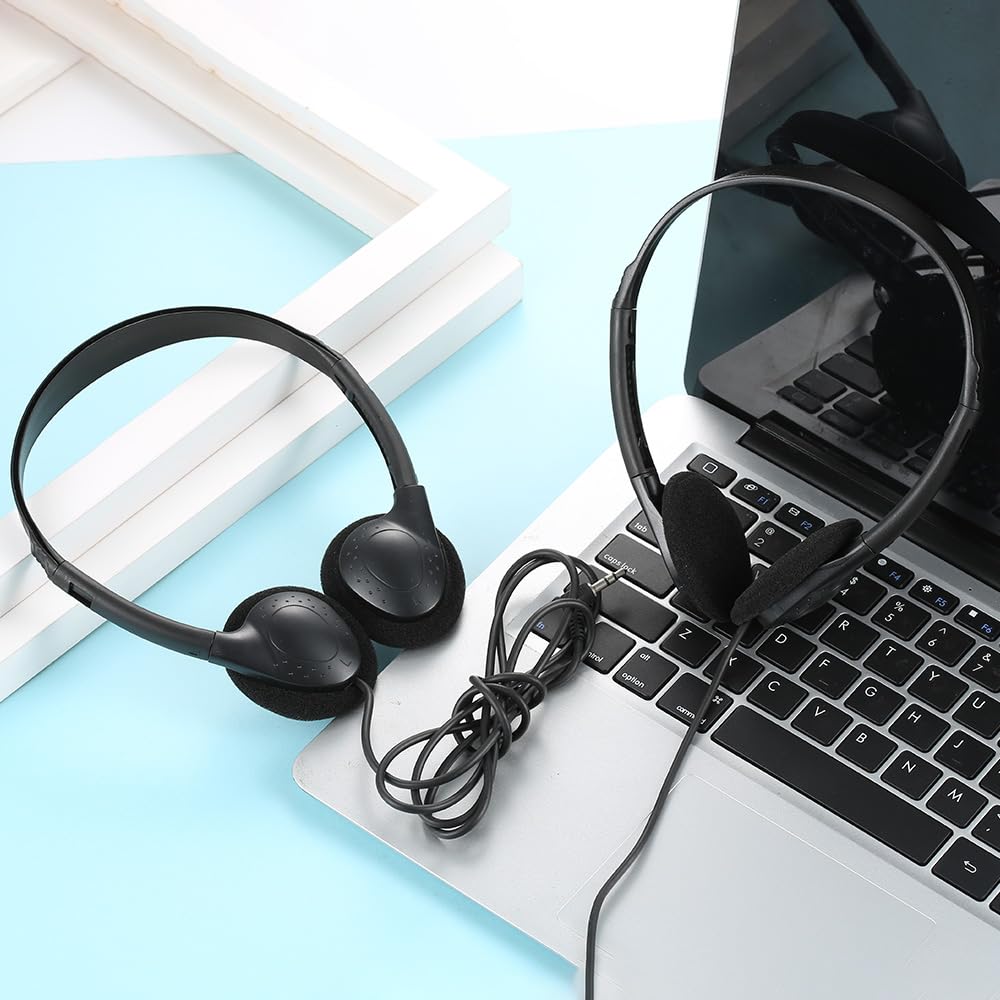 CN-Outlet 100 Pack Classroom Headphones Bulk for School Students Kids Teen Children and Adults, Wholesale Sturdy Wired Headphones Classroom Earphones…