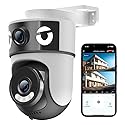 COOHILIGH H4 Dual-Lens PTZ WiFi 1080P Home Security Camera, 24/7 Recording IP65 Waterproof Indoor&Outdoor Camera with Motion Detection, Two-Way Audio