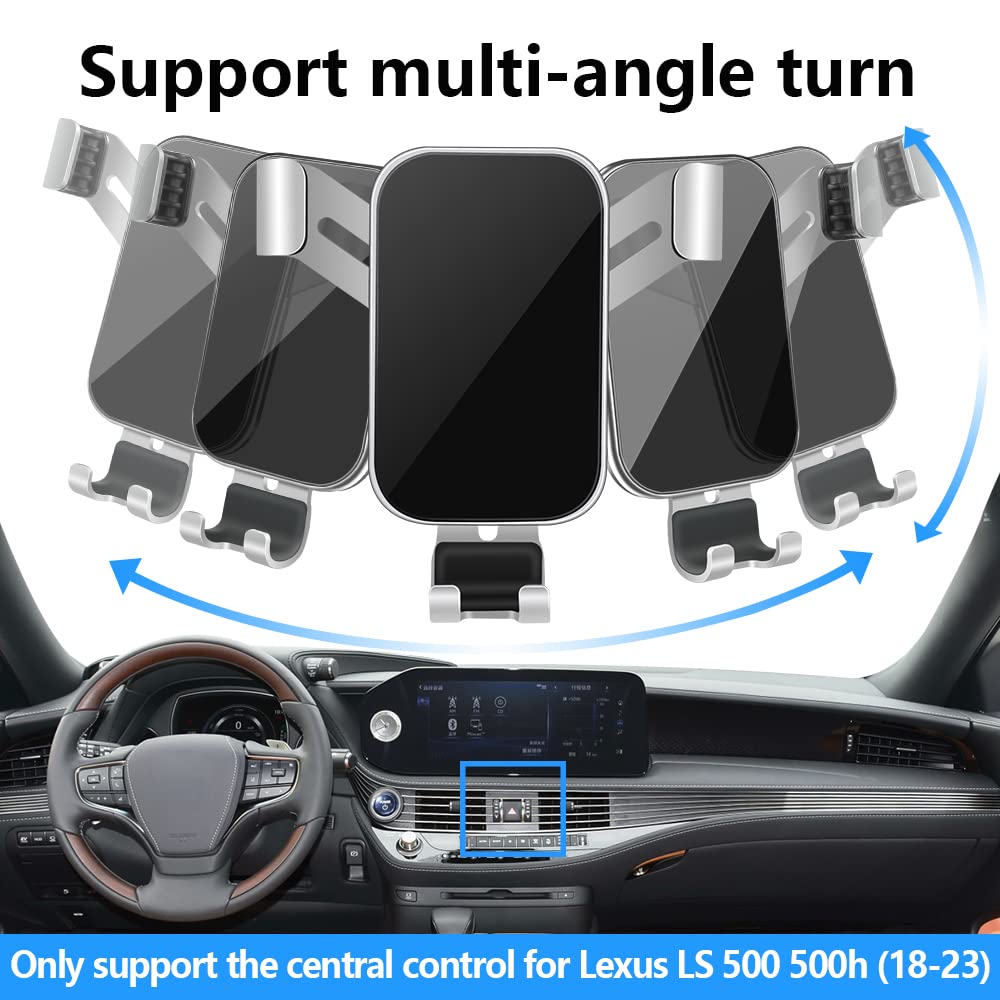 LUNQIN Car Phone Holder for Lexus LS 2018 2019 2020 2021 2022 2023 2024 2025 2026 500 500h 500F Auto Interior Accessories Best Cell Phones Mount