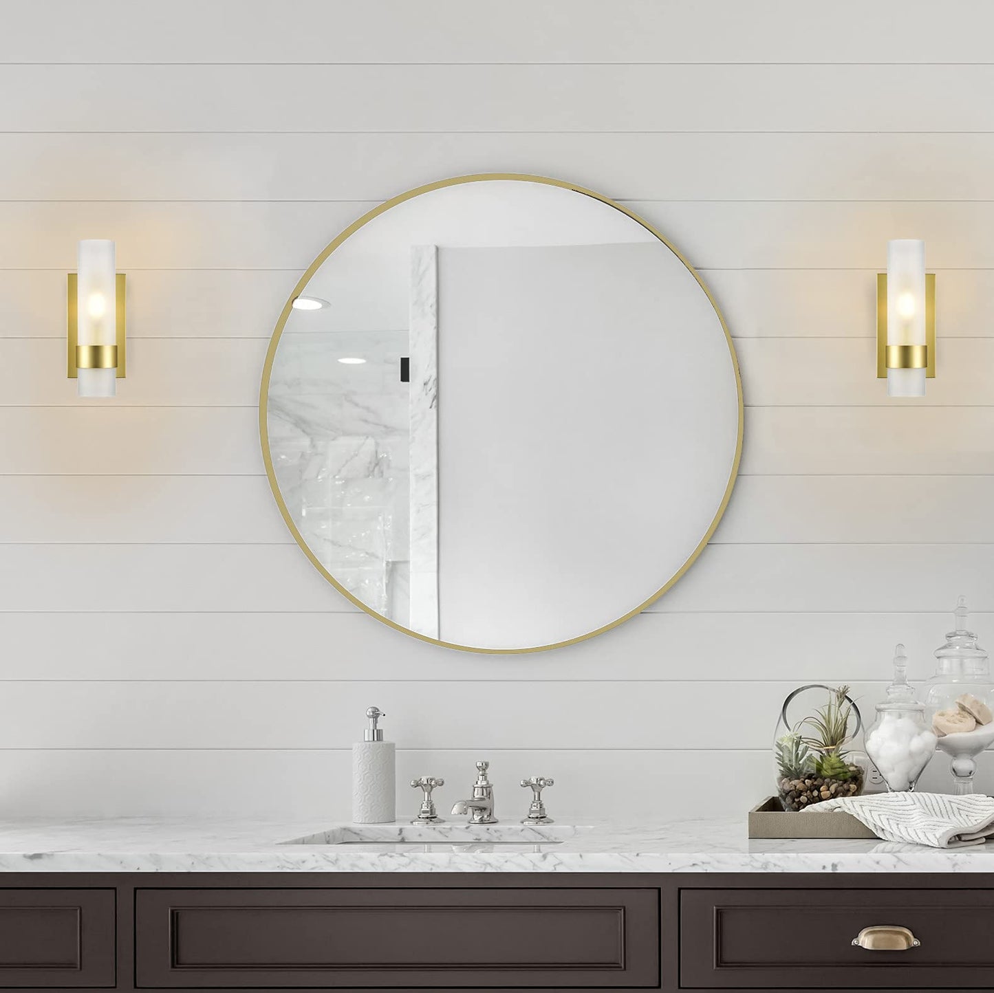 Linea di Liara Teramo Farmhouse Gold Wall Sconce Wall Lighting Modern Bathroom Wall Sconces Wall Lights for Hallway and Bedroom Wall Sconce Lighting