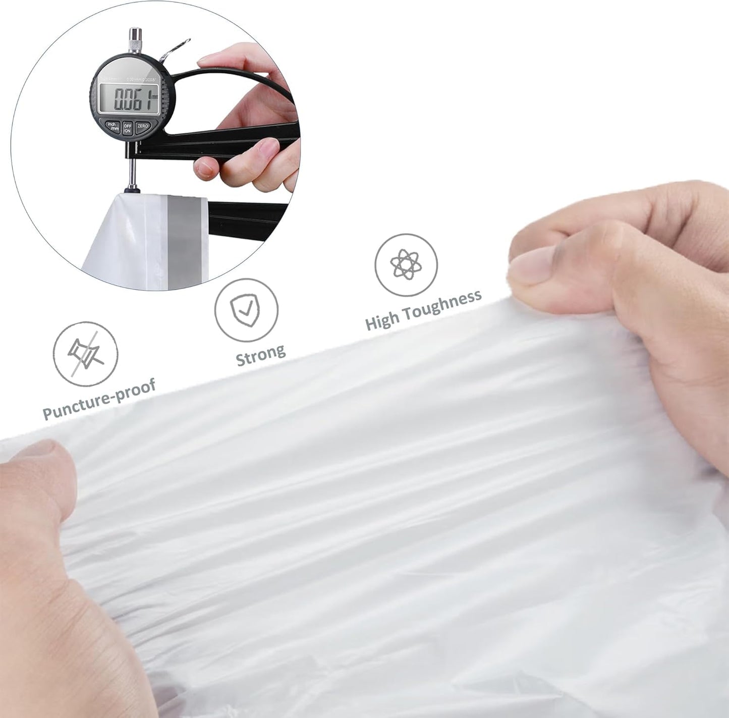 18 Gallon 200 Count Heavy Duty Compactor Trash Bags 1.2 Mil THICK Reinforced Drawstring Garbage Liners Fit 13-18 Gallon Compatible with Kitchenaid