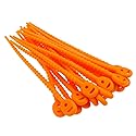 Yohii Cable Zip Ties Multi Purpose Silicone Zip Ties Double Lock Twist Ties Orange - 20pcs- (G7.23)