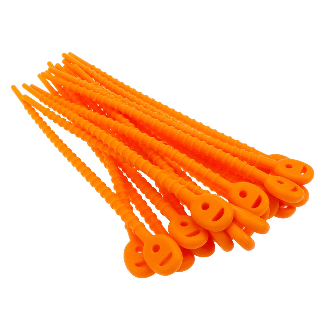 Yohii Cable Zip Ties Multi Purpose Silicone Zip Ties Double Lock Twist Ties Orange - 20pcs- (G7.23)