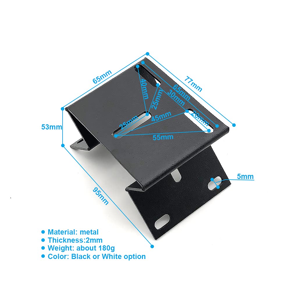 CCTV Video Surveillance Camera Mounting Bracket Vertical Wall Corner Right Angle Plate Supporting Holder Crane Metal Black White (Black Mount)
