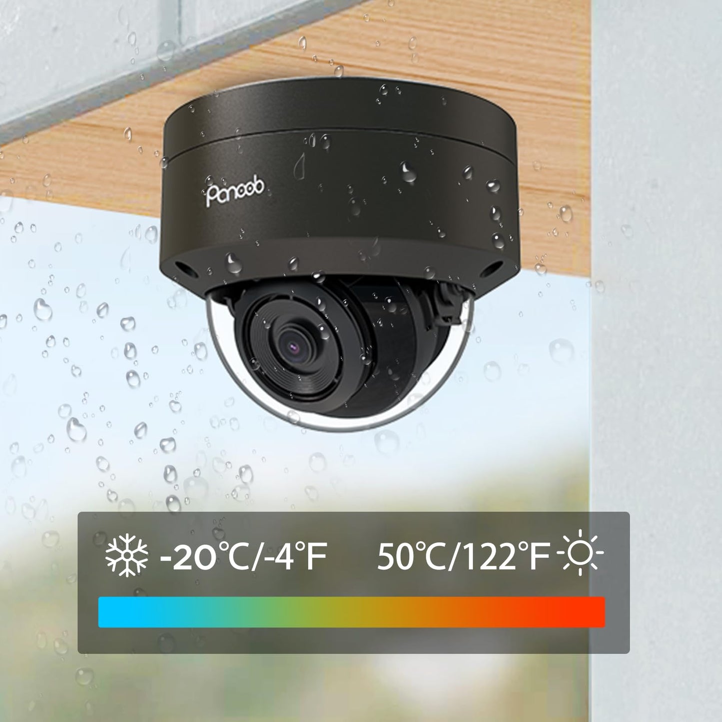 PANOOB 8MP PoE Vandal Dome Camera Outdoor Indoor with Mic, 4K H.265 IK10 Security IP Camera, Human Vehicle Detection, 100ft IR Night Vision, IP66 110°