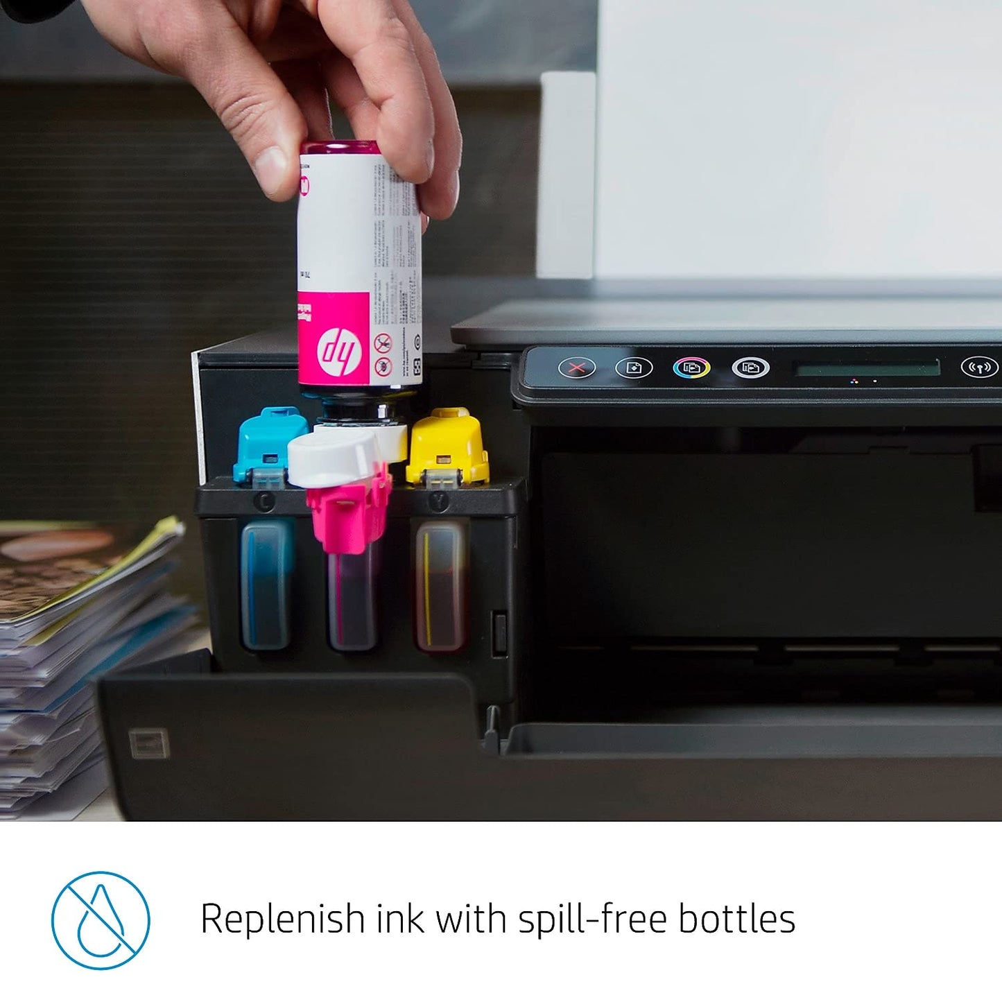 HP Smart Tank Plus 551 Wireless All-in-One Ink Tank Printer, up to 2 Years of Ink in Bottles, Mobile Remote Print, Scan, Copy, Works with Alexa