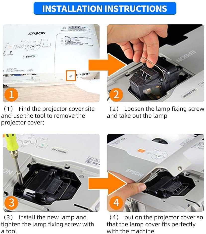 ELP88 Replacement Projector Lamp for Elplp88/V13H010L88 Epson Powerlite Home Cinema 2000 2030 2040 2045 730HD 740HD EX7230 EX7235 EX5220 EX3220 EX5230