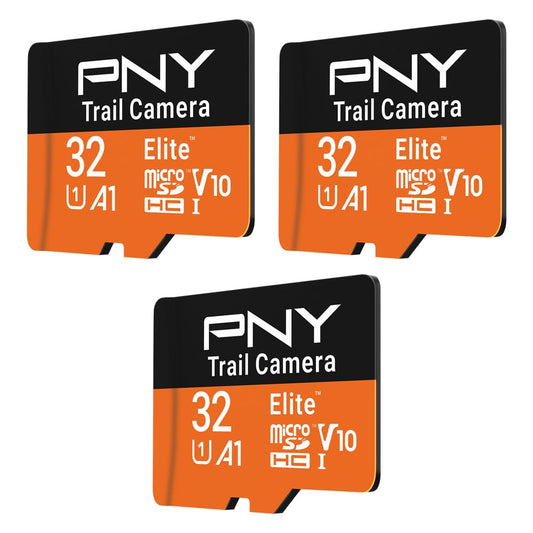 PNY 32GB Elite Class 10 U1 V10 A1 microSDHC Trail Camera Flash Memory Card - Read Up to 100MB/s, UHS-I, HD Photo & Video, Outdoor Camera, Tactile Use