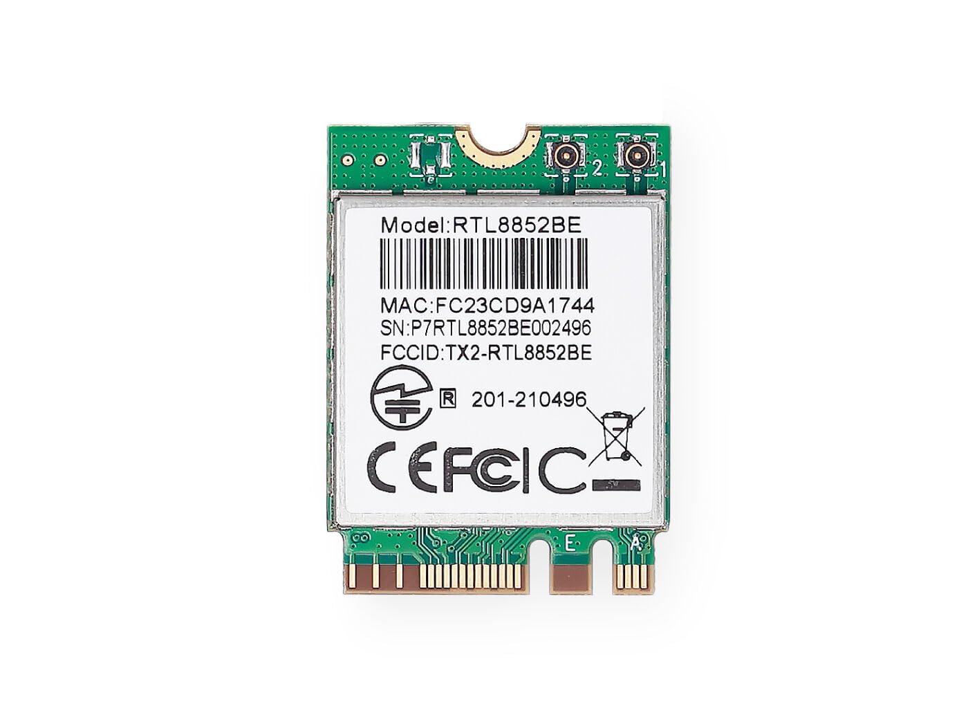 1pc RTL8852BE Wireless NIC, 2.4G/5GHz Dual-Band WiFi 6, Bluetooth 5.2, Compatible with Jetson Orin, reTerminal, SenseCAP, Home Assistant