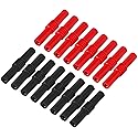 UMLIFE 16Pcs Insulated 4mm Banana Plug Coupler Female to Female Banana Socket Jack Connectors for 4mm Banana Plug Extension Adapters (8Pcs Red + 8Pcs