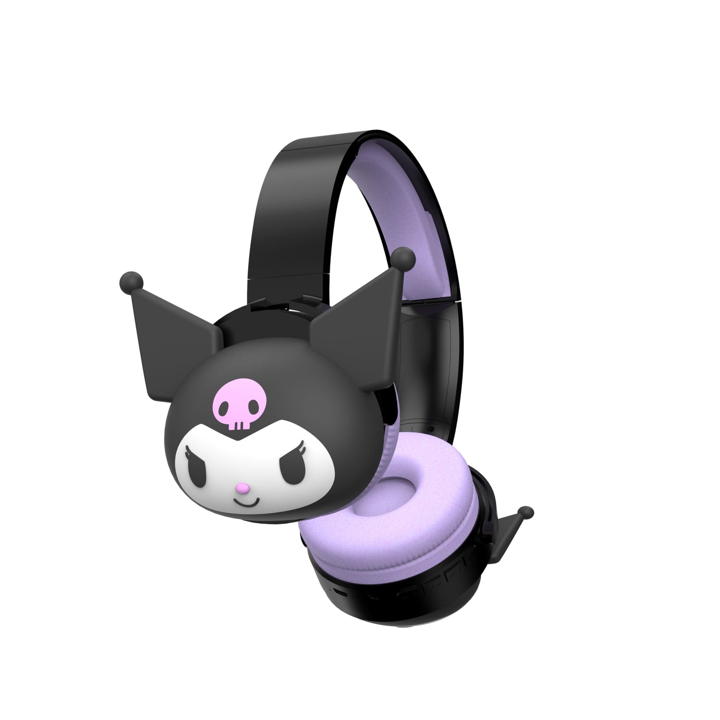 Hello Kitty 2-in-1 Wireless Bluetooth Headphones with Wired Earbuds - Foldable Over-Ear Headset with Built-in Mic, AUX Cable, Adjustable Headband,