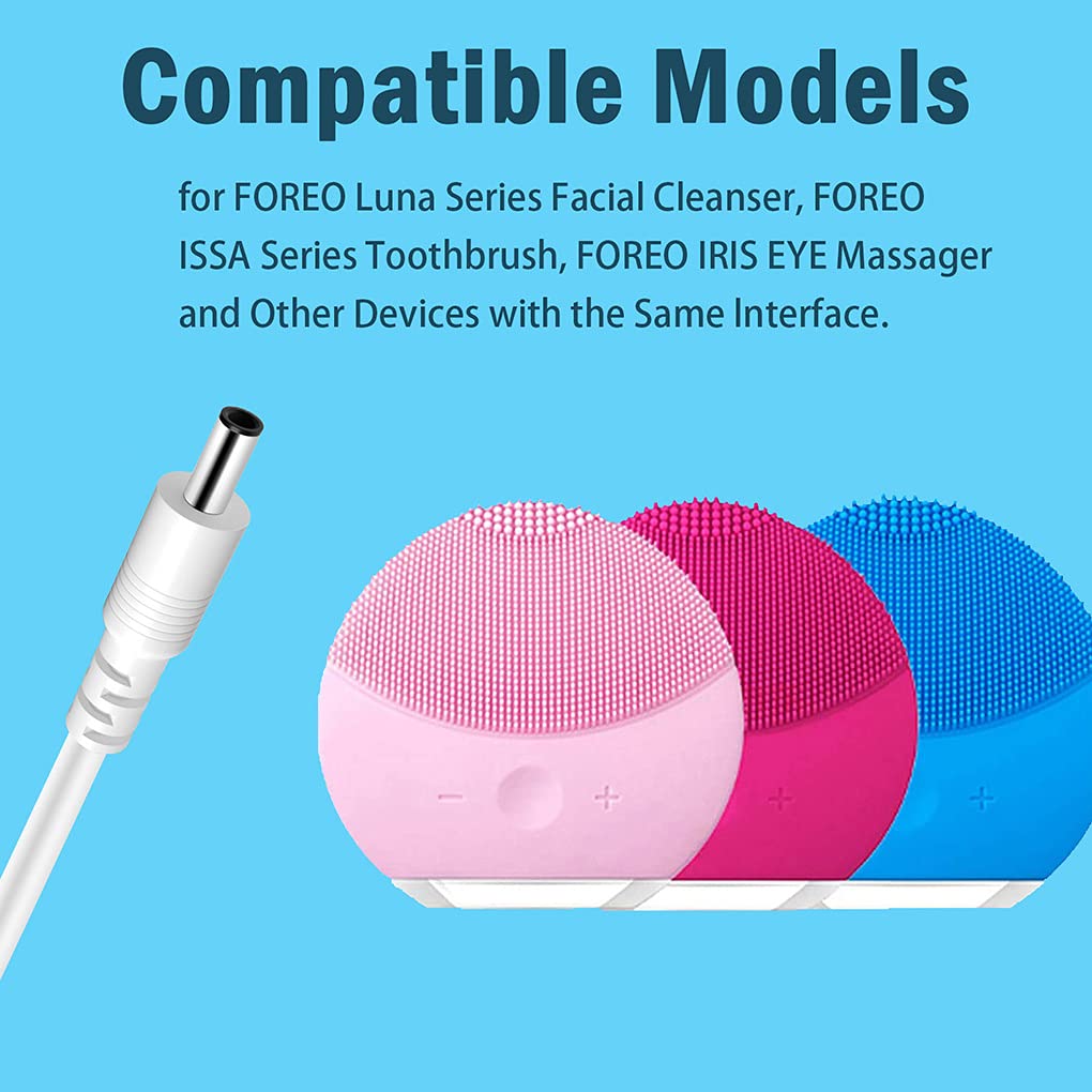 USB Charger with DC Charging Cord for LELO Gigi,Gigi 2,Mia,Mona,Mona 2,Mona Wave,Lna Wave,Ora,Ora 2,Liv,Liv 2,Lily,Lily 2,FOREO Luna Mini Facial