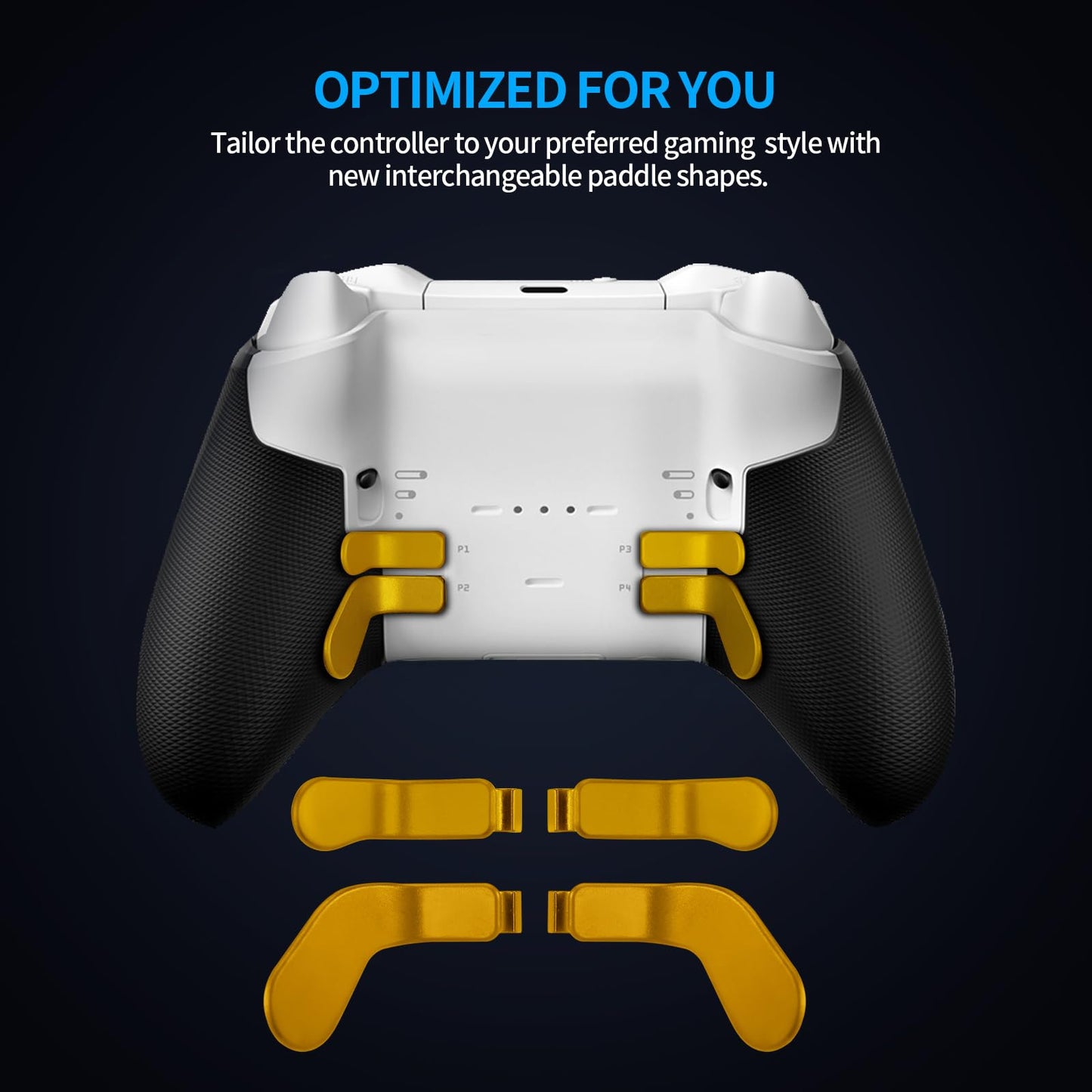 Accessories for Xbox Elite Controller Series 2 - 13 in 1 Replacement Paddles Gold Color Thumbsticks Analog Sticks Joystick Parts Repair Kit Component