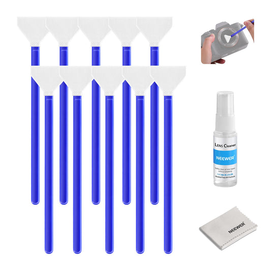 NEEWER 12 in 1 Camera Lens Cleaning Kit for DSLR Cameras, Electronics, Smartphones, Tablets, 10x Cleaning Swab for 24mm Full Frame Sensor + 1x Cleaner