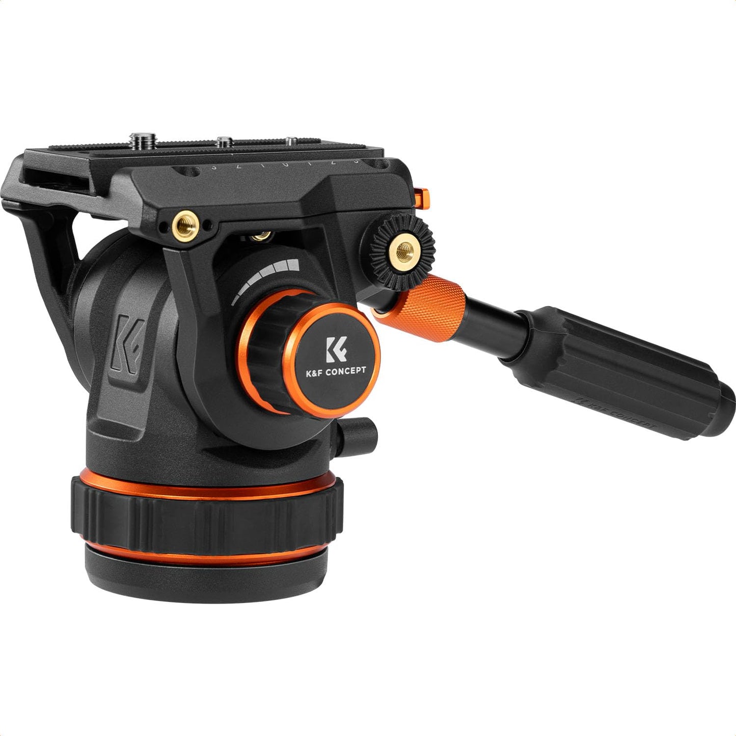 K&F CONCEPT Professional Fluid Head, Silky-Smooth Fluid Head Tripod for Video Stable Tripod Head Mount Max Load 22lbs/10kg, Net Weight 1.46KG Tripod