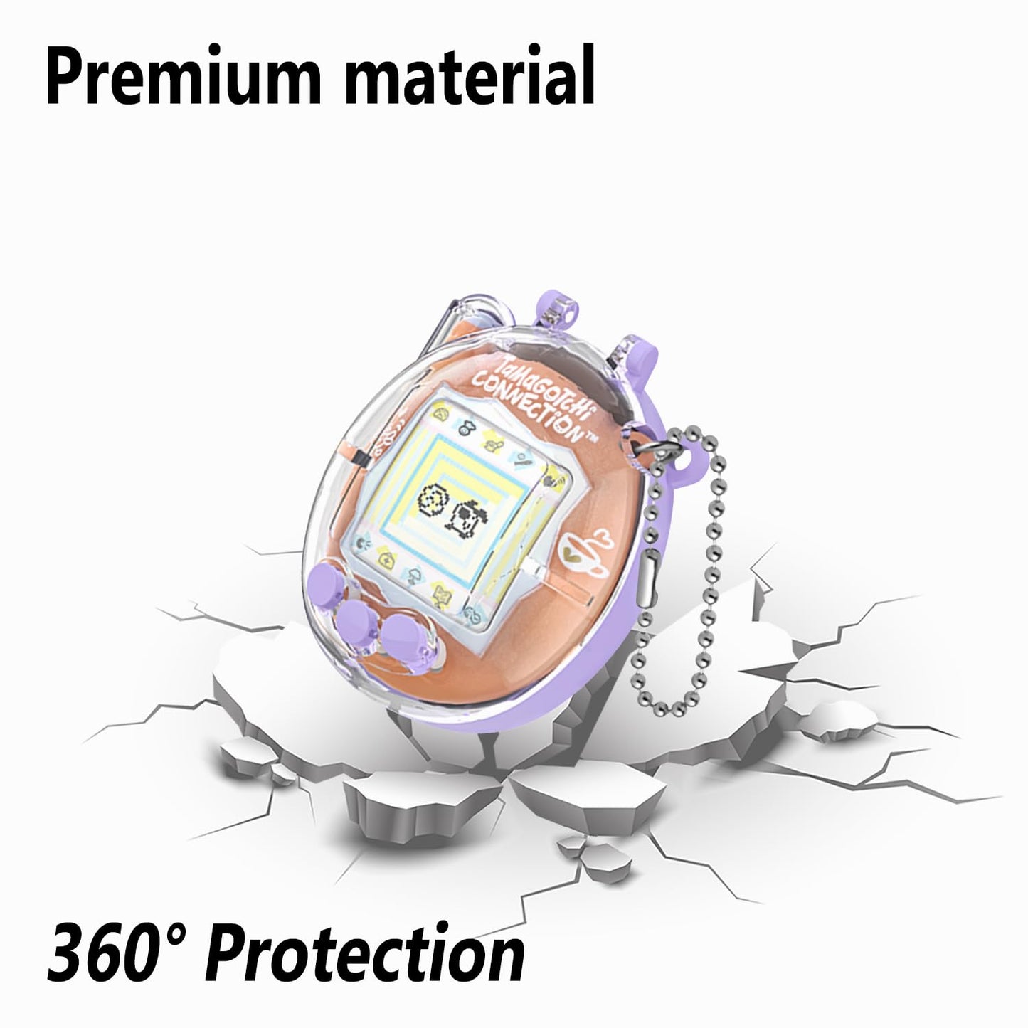 Geiomoo PC Cover for Tamagotchi Connection Case, Funny Flexible Scratch Resistant Protective with Lanyard (Purple)