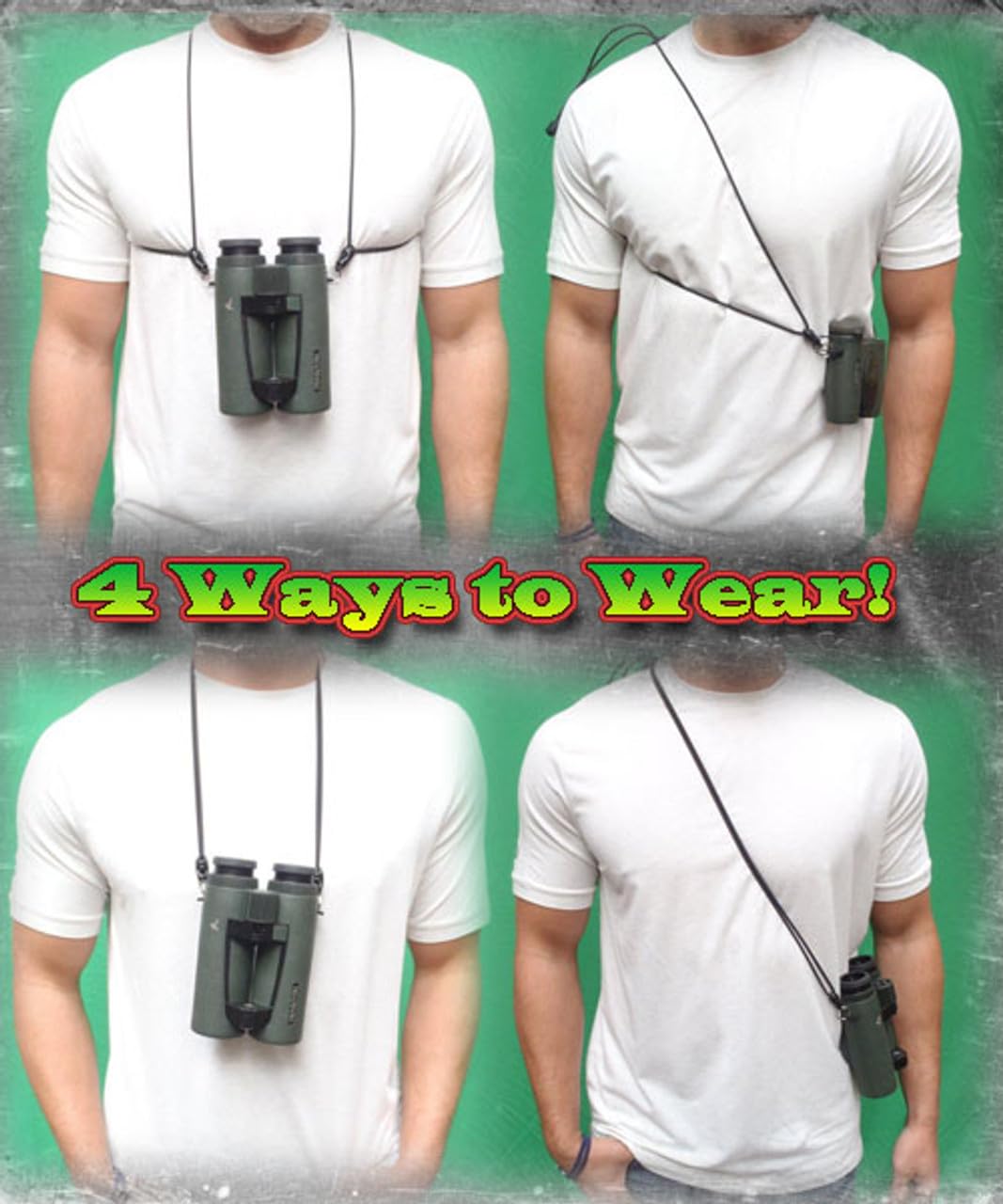Rick Young Outdoors Premium Binocular Harness - Adjustable Chest Strap for Hunting, Birding & Hiking - Comfortable Waterproof Quick-Release System