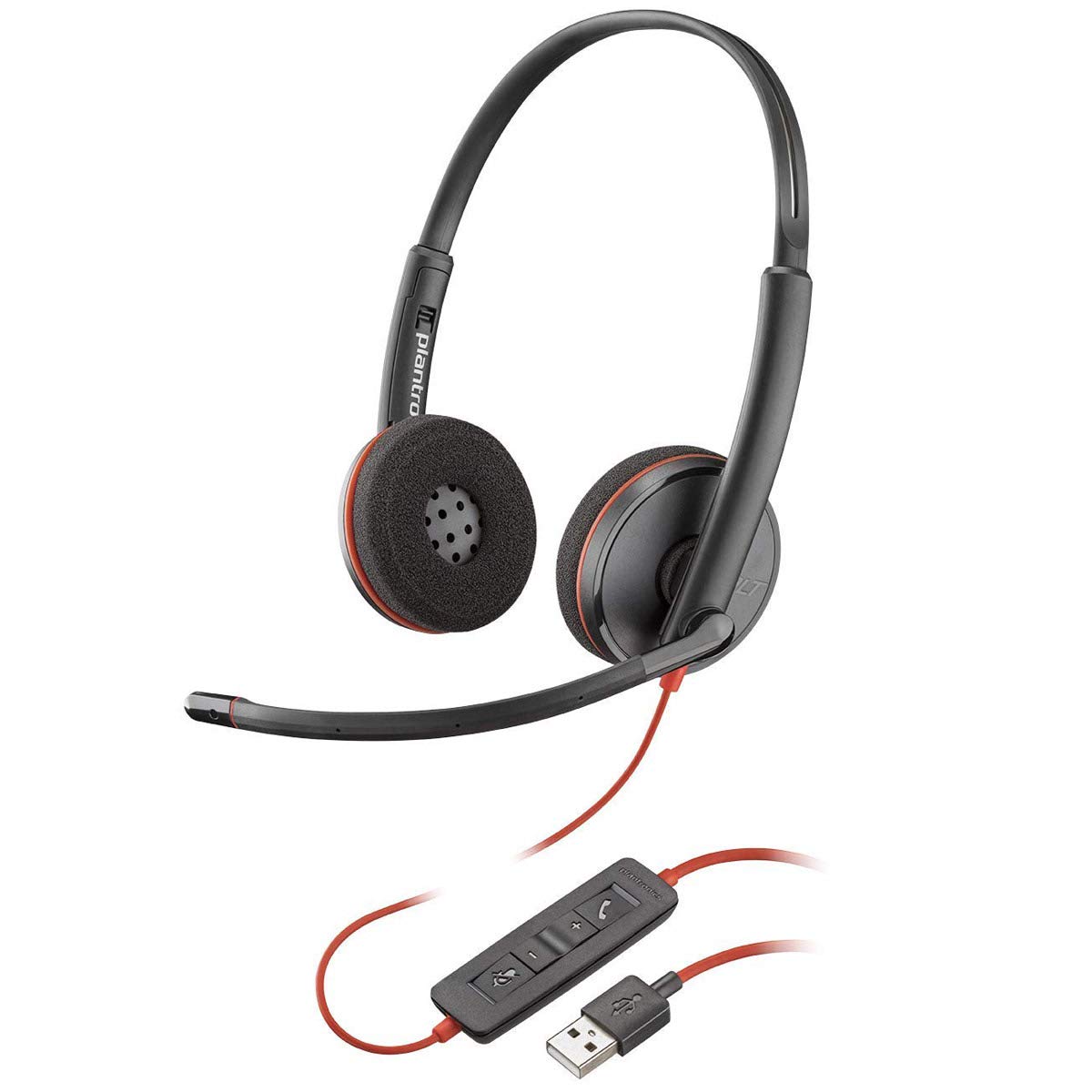 Plantronics Blackwire 3215 USB-A Headset, On-Ear Mono Headset, Wired