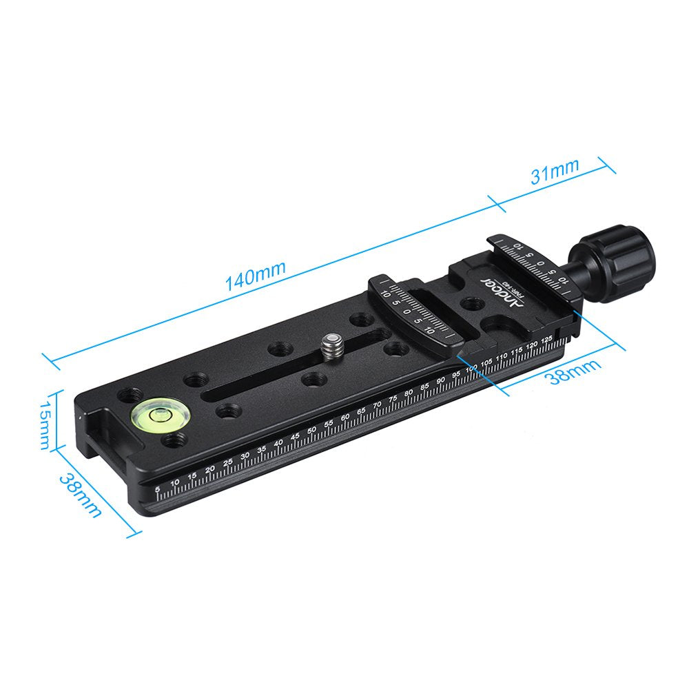 Andoer 140mm Nodal Slide Rail Quick Release Plate Clamp Adapter for Arca Swiss Photography Accessories