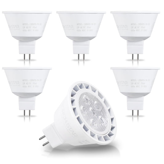 TORCHSTAR 6-Pack MR16 LED Bulb Dimmable, Aluminum, 12V, UL Listed, 3000K
