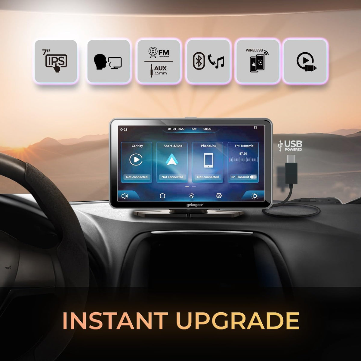 GekoGear Orbit C100 7-in. Portable Infotainment Display