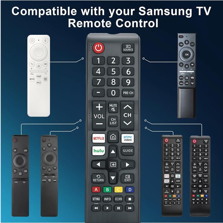 BN59-01315A BN59-01315D Replacement Remote Compatible with All Samsung Smart TV, 4K UHD Curve Ultra HDTV LED 6 7 8 Series with Netflix, Prime Video