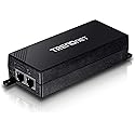 TRENDnet Gigabit Power Over Ethernet Plus Injector, PoE+ (30W) Power Network Distances Up to 100M (328 ft.), Metal Housing, Black, TPE-115GI (Pack