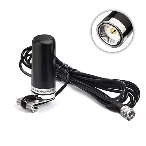 Bingfu Vehicle Ham Mobile Radio Antenna Dual Band VHF UHF 136-174MHz 400-470MHz Amateur Radio Antenna Car Truck Lip Mount Fixed Bracket NMO Mount Low