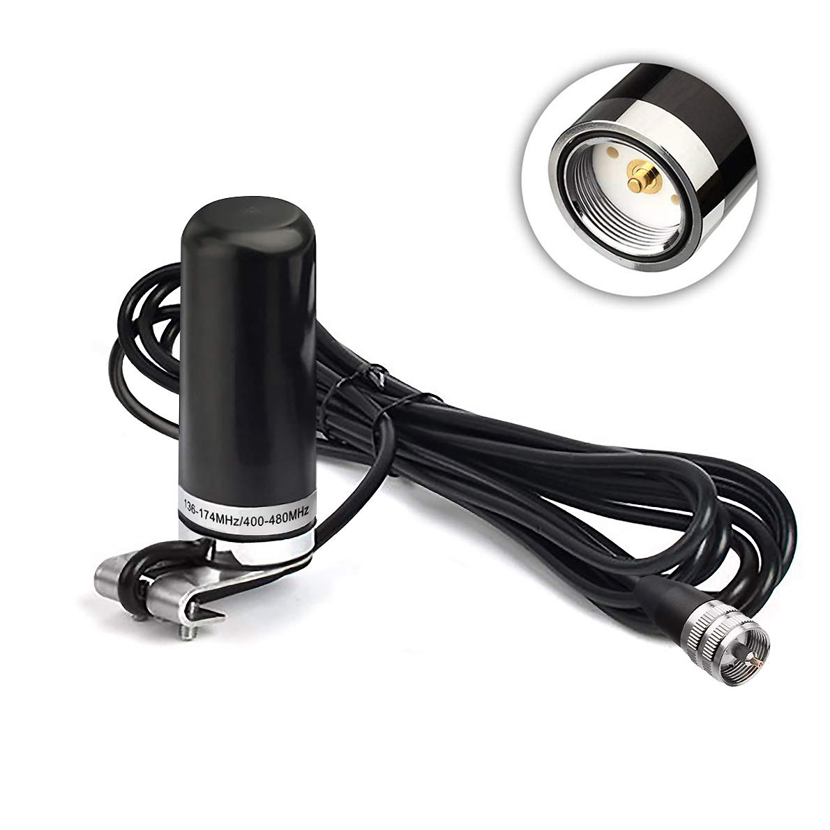 Bingfu Vehicle Ham Mobile Radio Antenna Dual Band VHF UHF 136-174MHz 400-470MHz Amateur Radio Antenna Car Truck Lip Mount Fixed Bracket NMO Mount Low