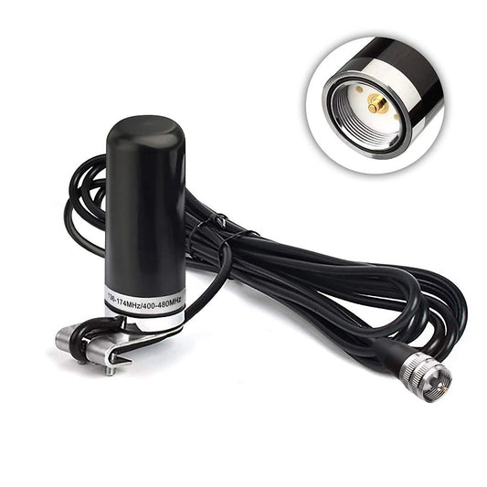 Bingfu Vehicle Ham Mobile Radio Antenna Dual Band VHF UHF 136-174MHz 400-470MHz Amateur Radio Antenna Car Truck Lip Mount Fixed Bracket NMO Mount Low
