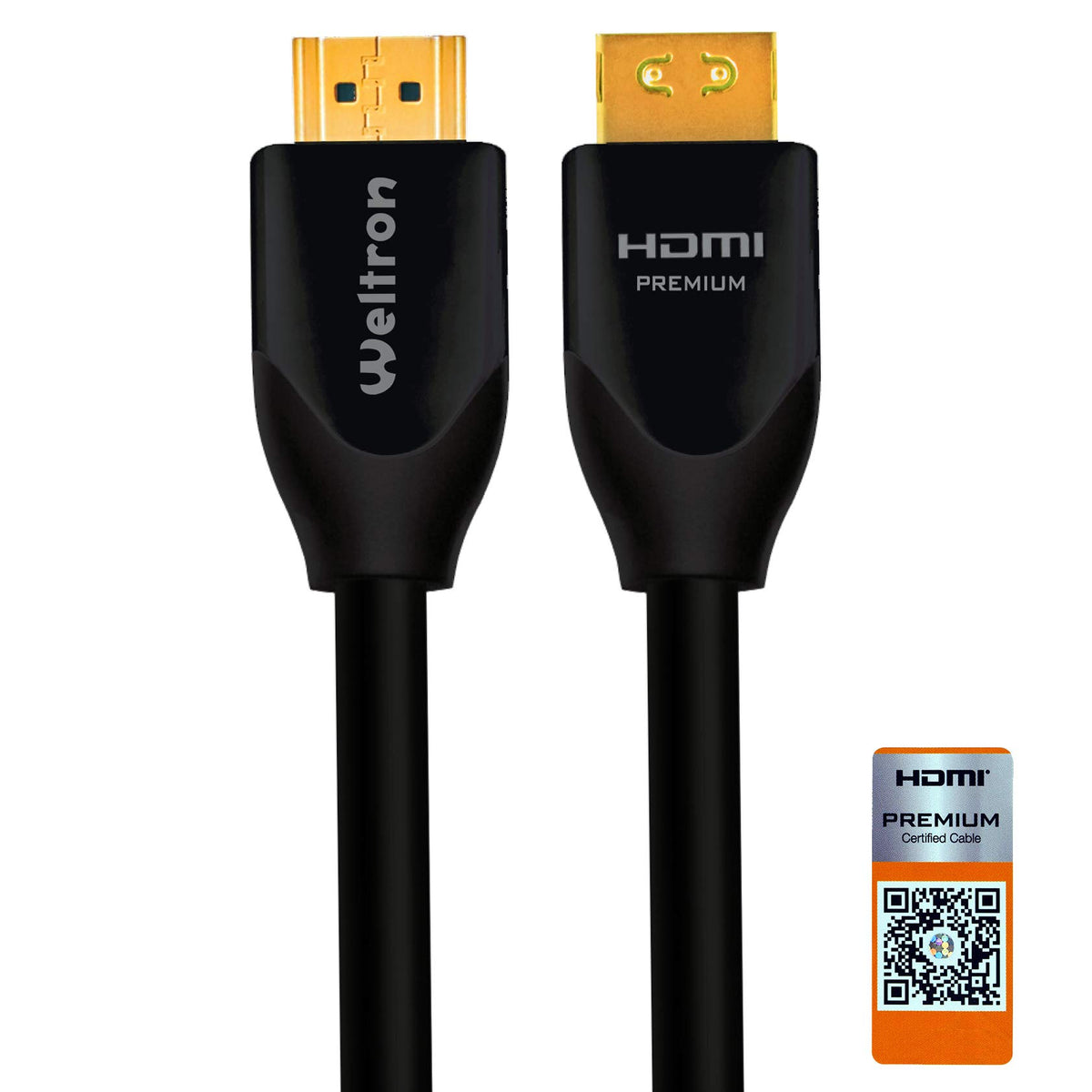 WELTRON - Certified HDMI Cable Black 3.ft (91-804CP-01M)