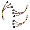 ThtRht 3 Pack 4Pin Molex to 3X Sata 15Pin Splitter Connector Power Supply Cable Adapter Male LP4 4 Pin IDE to HDD Hard Drive ATA Female Port