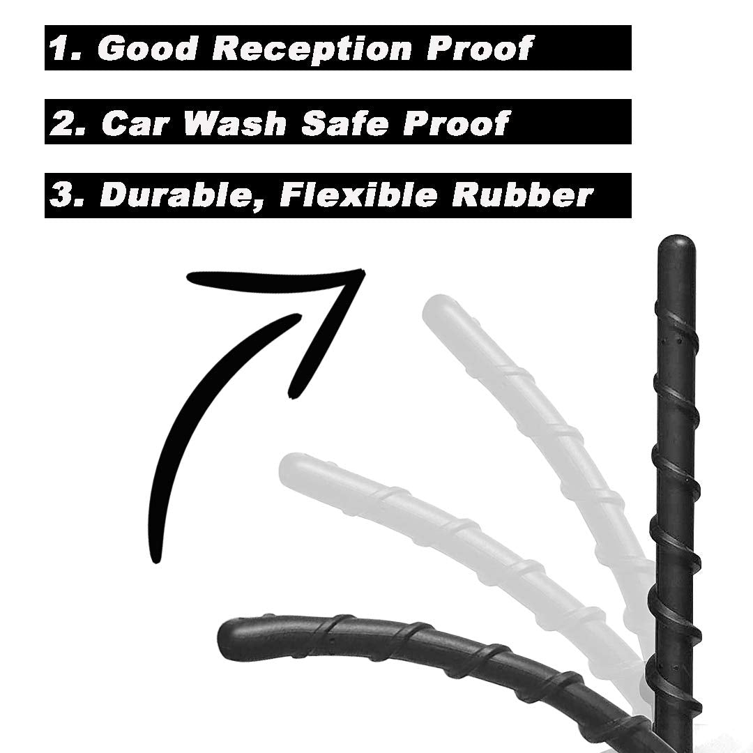 Compatible with H-Y-U-N-D-A-I 7" Radio AM FM Antenna Flexible Rubber Antennae Mast Fits H-y-u-n-d-a-i 2000-2023 All Models with Screw-on Antenna Base