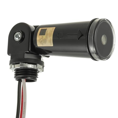JAMHER 1 Pack 120-277V AC Photocell Light Sensor Light Control Sensor Button Switch IP65 Dusk to Dawn Sensor for Outdoor Lighting Photoelectric Switch