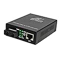 Baudcom Gigabit SingleMode Fiber to Ethernet Media Converter, Dual SC Fiber, Up to 20KM,1000Base-LX to 10/100/1000Base-Tx Gigabit SMF Fiber SC