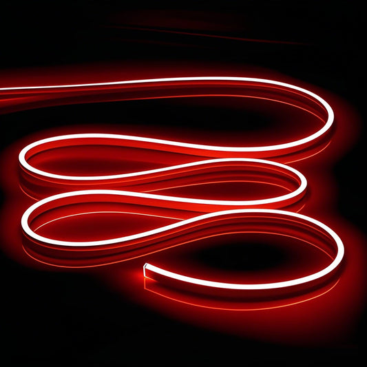 OWOFYDR LED Strip Lights Bright and Durable Neon Rope Lights 16.4ft/5m for Lighting Decoration Indoors Outdoors[No Power Adapter] Neon Light Strip RED