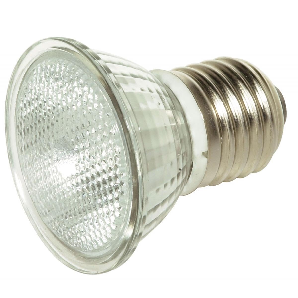 Satco S4623 Medium Base Halogen Light Bulb, 20 Watts, 120 Volts, 140 Lumens, MR16 Shape, E26 ANSI Base, CC-8 Filament, 2900 CCT (Kelvin), 36 Beam