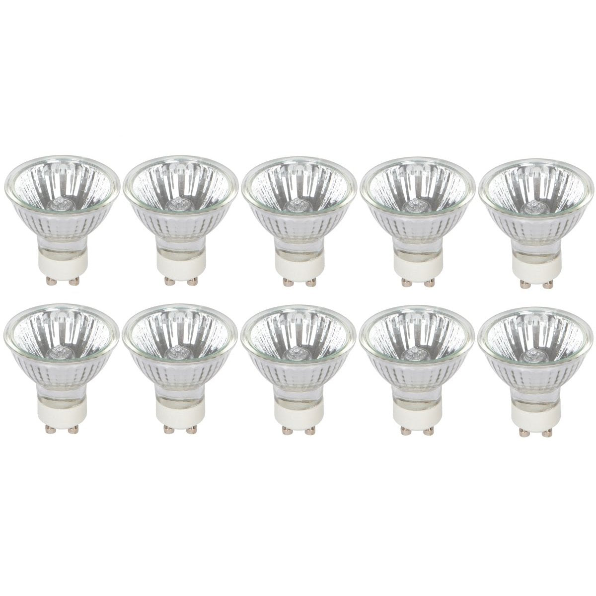 Simba Lighting Halogen GU10 35W Spotlight 120V MR16, Glass Cover, 10 Pack