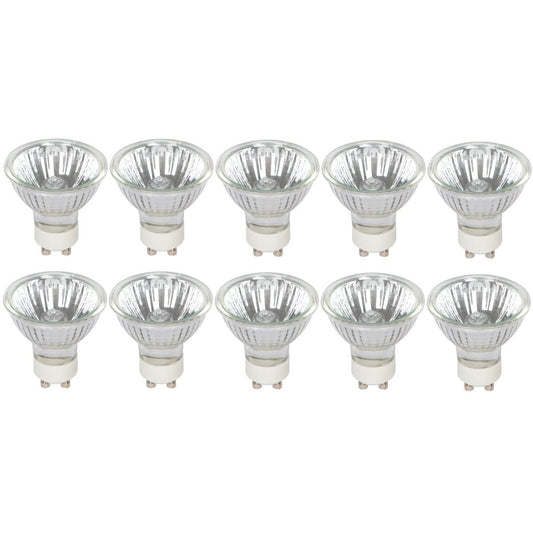Simba Lighting Halogen GU10 35W Spotlight 120V MR16, Glass Cover, 10 Pack