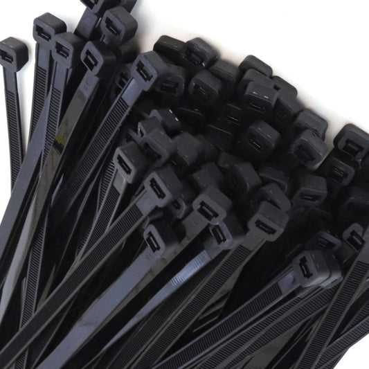 100-Pack Heavy Duty 14 Inches 120 Pound Cable Zip Tie Down Strap Wire Nylon Wrap Black