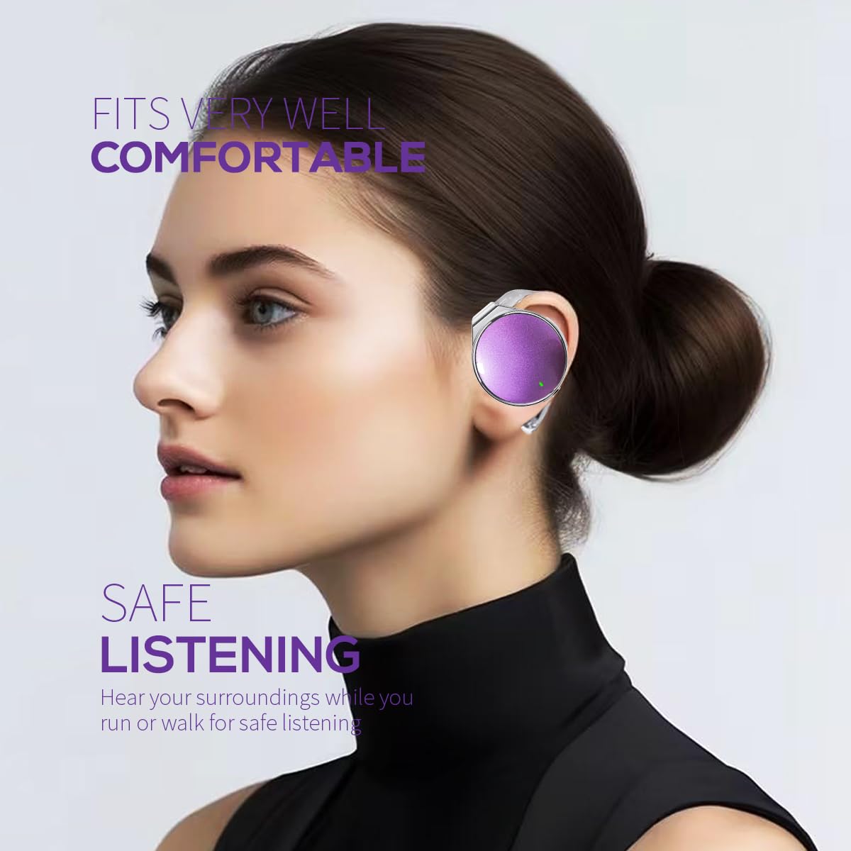 BEVCEFCC Open Ear Wireless Bluetooth 5.4 Earbuds with 52Hrs Playtime - Over Ear Clip Sport Headphones, Ear Hook Earbuds Built-in Mic, Clip…