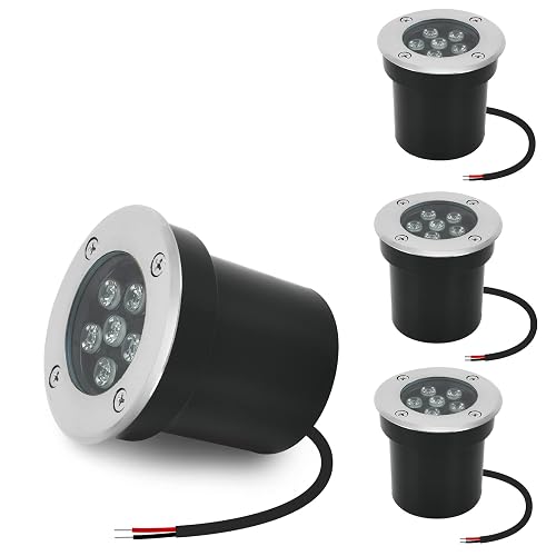 ACHENGE Low Voltage In-Ground LED Well Lights Landscape Lighting 6W 12V 24V Outdoor Landscape Light Waterproof IP67 Pathway Driveway Deck Step Fence