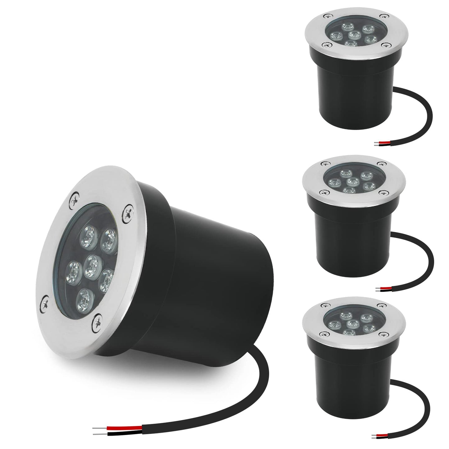 ACHENGE Low Voltage In-Ground LED Well Lights Landscape Lighting 6W 12V 24V Outdoor Landscape Light Waterproof IP67 Pathway Driveway Deck Step Fence