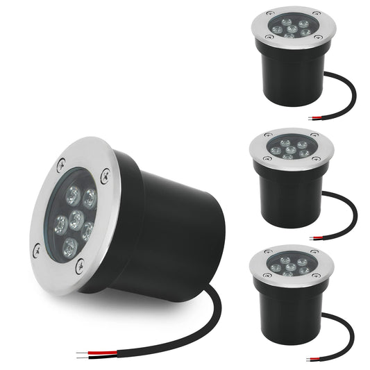 ACHENGE Low Voltage In-Ground LED Well Lights Landscape Lighting 6W 12V 24V Outdoor Landscape Light Waterproof IP67 Pathway Driveway Deck Step Fence