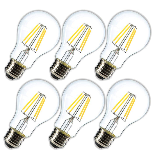 Dimmable 4W Vintage LED Filament Bulb 4000K Daylight White, Edison A19/A60 LED Light Bulbs, 40W Equivalent E26 Medium Base Lamp, Clear Glass Cover 400