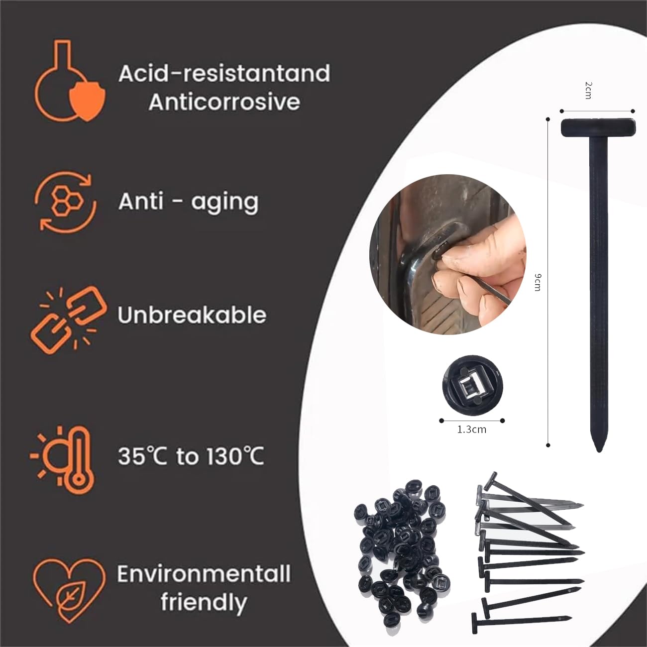 Nylon Universal Cable Tie Buckle,Heavy Duty Self-Locking Black Zip Ties Holder for Indoor and Outdoor Use,cable ties management Tool