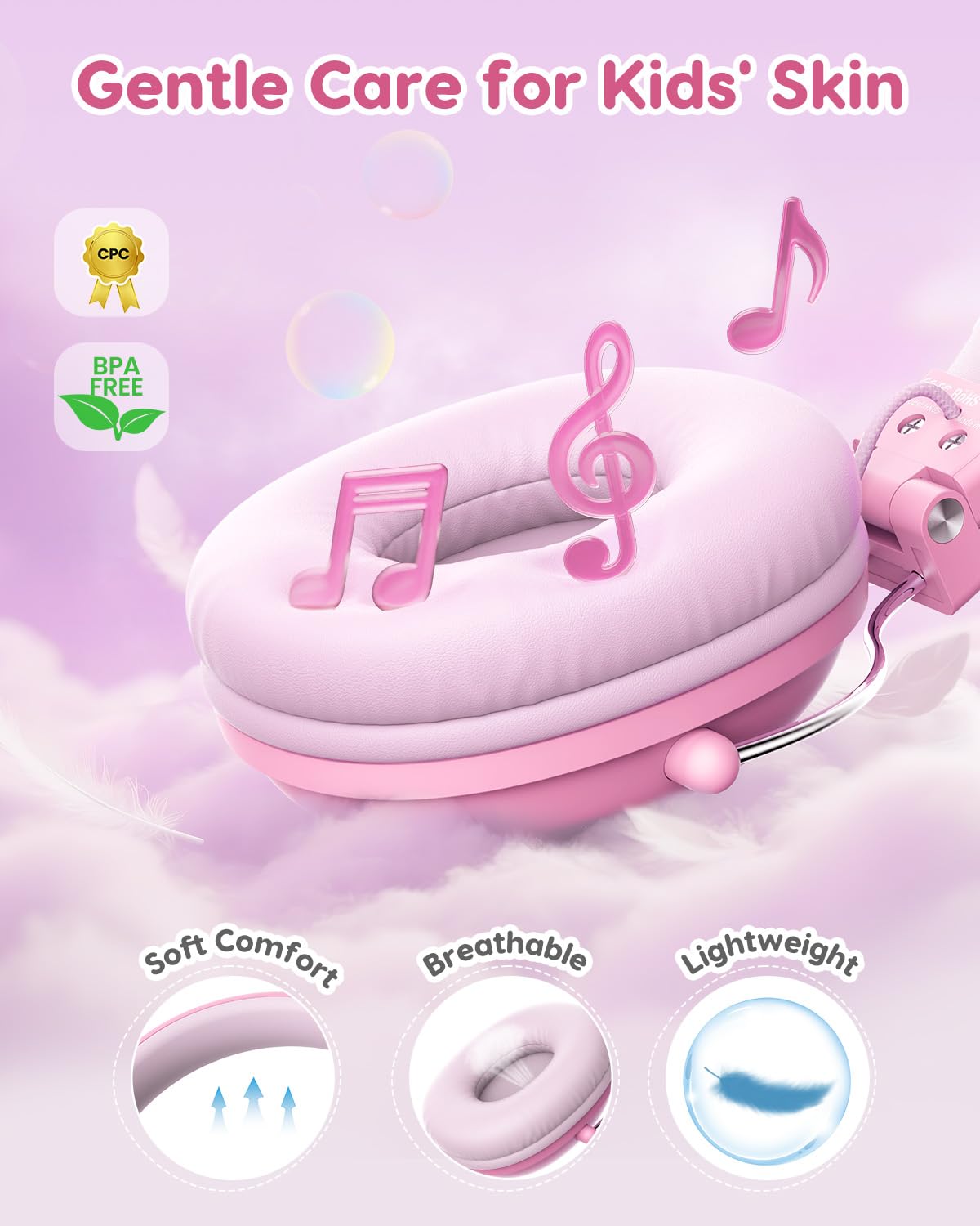 Acer Kids Headphones Wired for School, 74-85dB Limiter, Pink OHW342