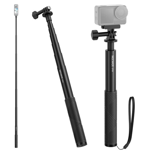 NEEWER Extension Rod Kit Compatible with DJI OSMO Action 5 Pro 4 3 GoPro Insta360 AKASO, 60.5" Invisible Selfie Stick, Action Camera Adapter