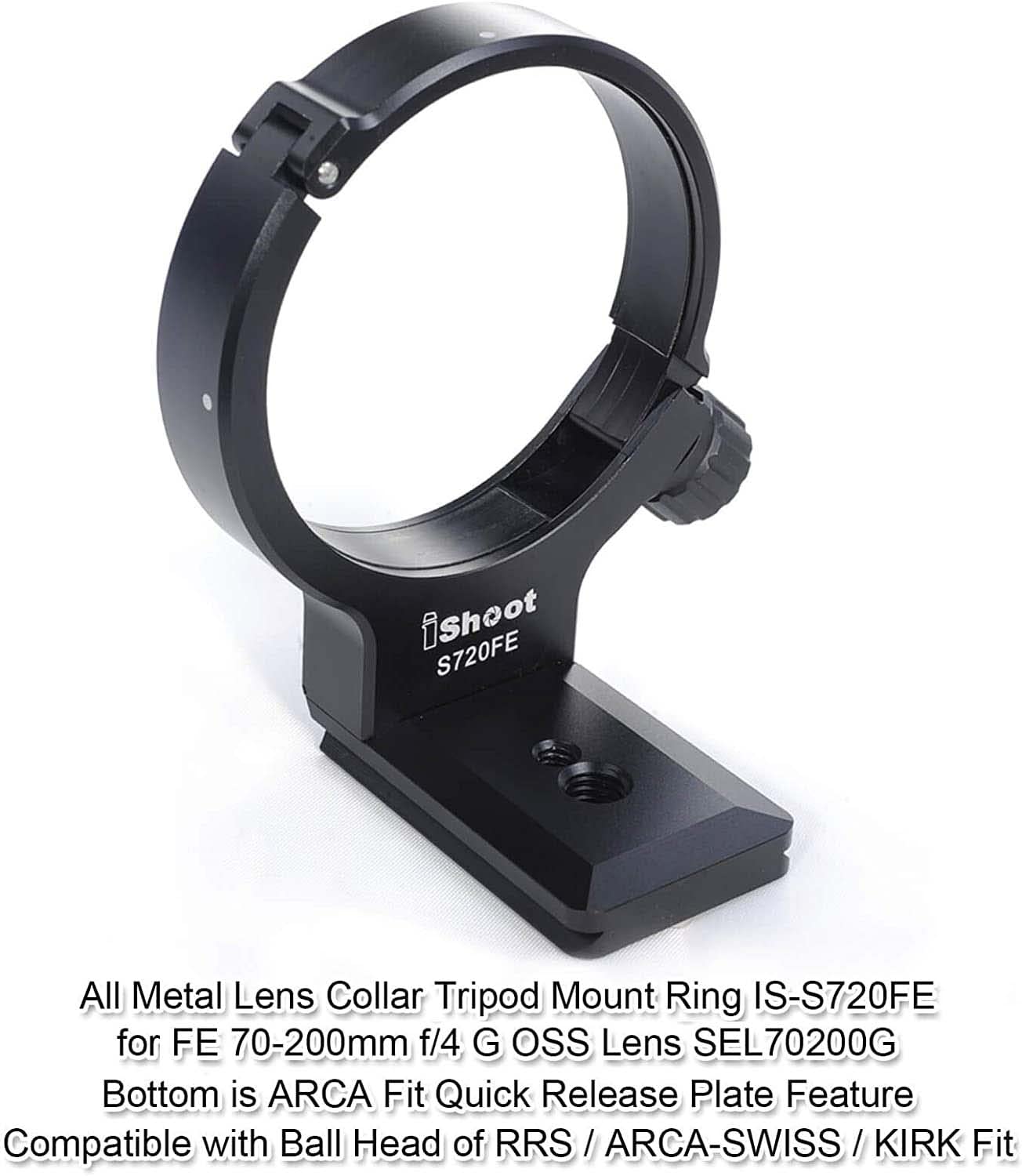 Tripod Mount Ring Lens Collar Compatible with Sony FE 70-200mm f/4 G OSS Lens SEL70200G, Lens Support Holder Bracket Bottom is Arca-Swiss Fit Quick